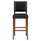 Nailhead Leatherette Bar Stool with Rectangular Backrest Black and Brown By Casagear Home BM16624