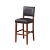 Nailhead Leatherette Bar Stool with Rectangular Backrest Black and Brown By Casagear Home BM16624