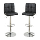 Armless Chair Style Bar Stool With Gas Lift Black And Silver Set of 2 By Poundex PDX-F1565