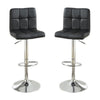 Armless Chair Style Bar Stool With Gas Lift Black And Silver Set of 2 By Poundex PDX-F1565