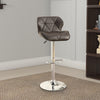 Barstool with Gaslight In Tufted Leather Dark Brown Set of 2 By Poundex