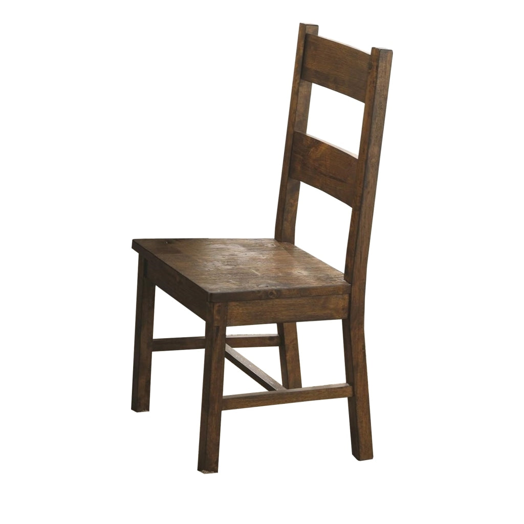 Chambr Armless Wooden Dining Side Chair Rustic Golden Brown Set of 2 - By Casagear Home CCA-107042