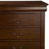 6 Drawer Wooden Dresser with Antique Pulls and Molded Top Brown By Casagear Home BM171939