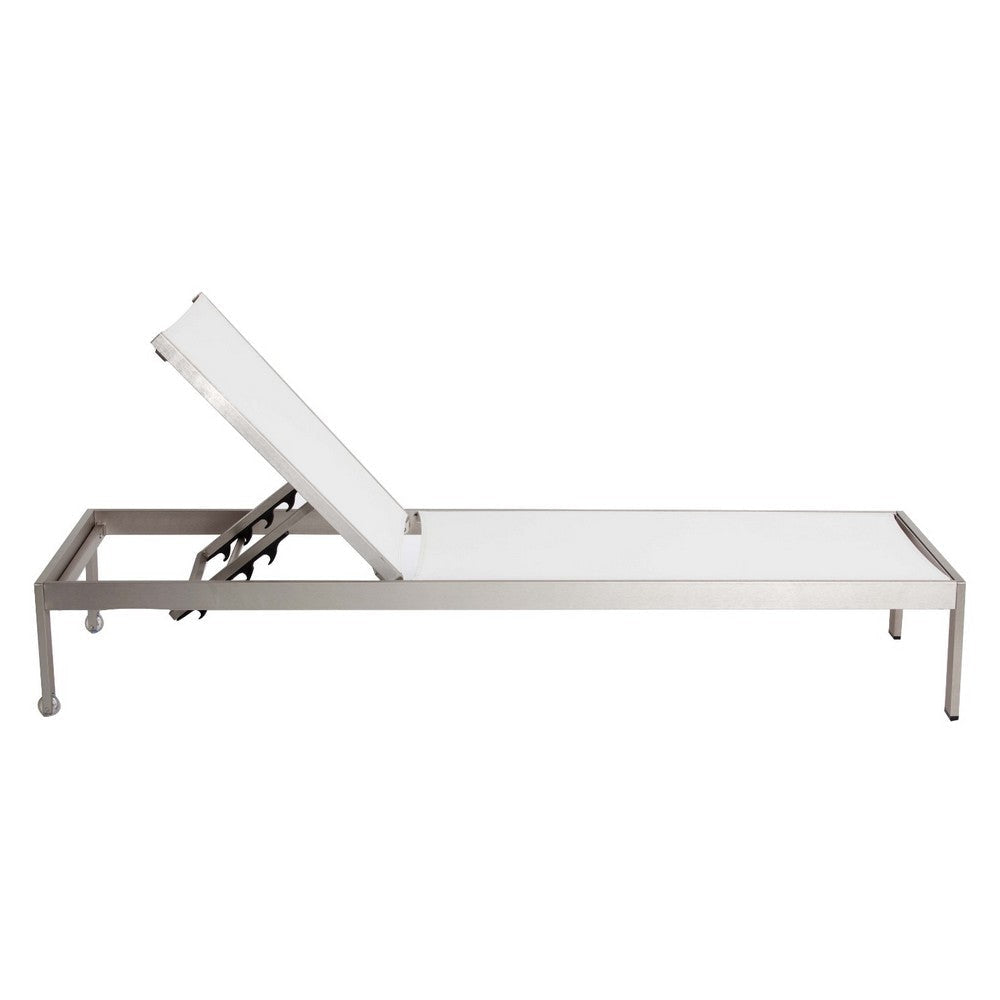 Anodized Aluminum Modern Patio Lounger In White By Casagear Home BM172097