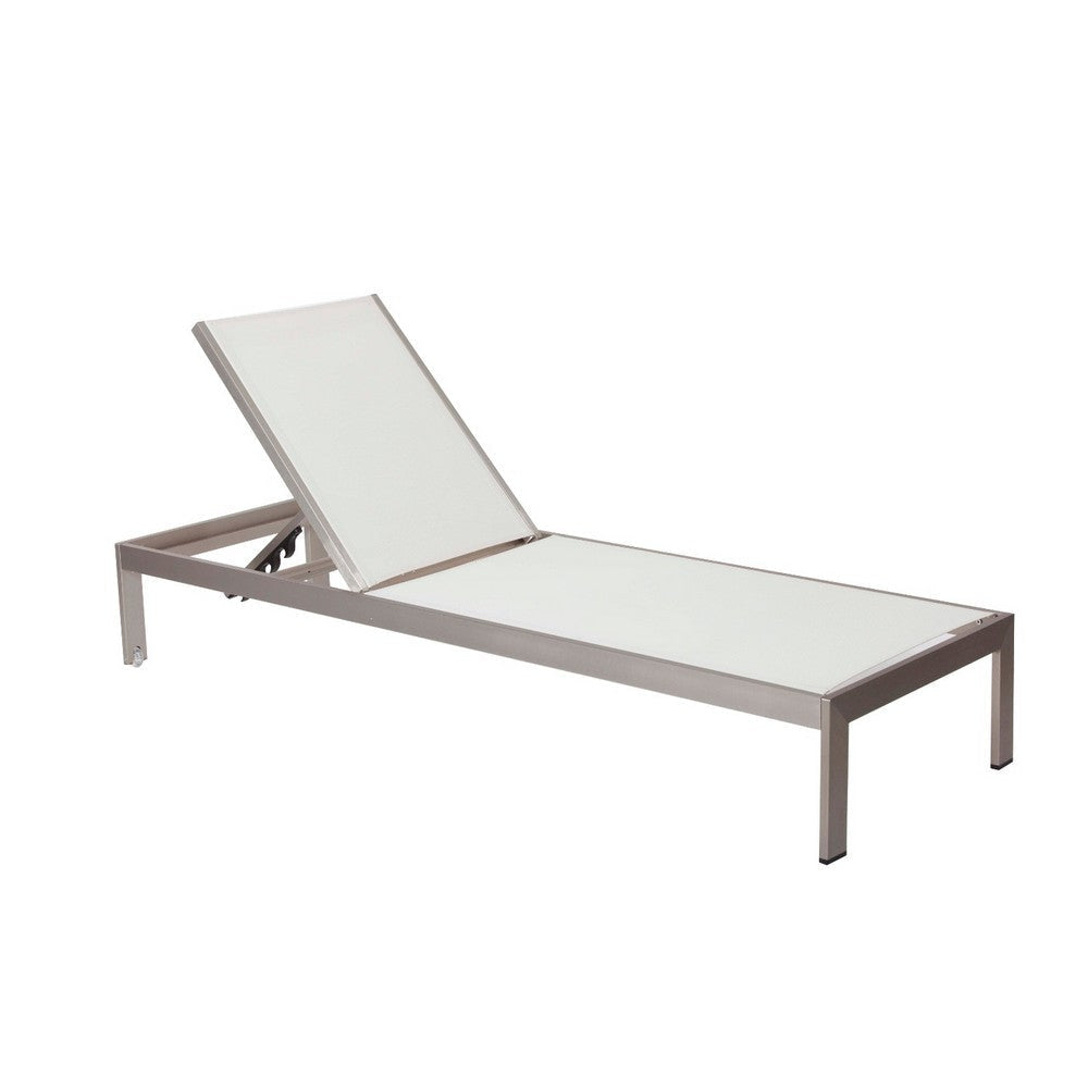 Anodized Aluminum Modern Patio Lounger In White By Casagear Home