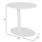 Modern Metal Outdoor Side Table With Oval Top and Base White BM172103