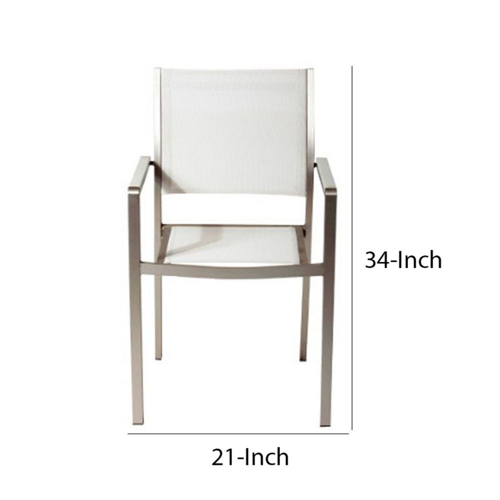 Aluminium Frame Dining Chair Set of 6 White BM172107