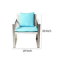 Anodized Aluminum Upholstered Cushioned Chair with Rattan White/Turquoise BM172111