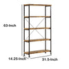 Rustically designed Bookcase With 4 Open Shelves CCA-801542