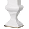 Ceramic Decorative Urn With Rectangular Opening Large White & Silver By Casagear Home BM180908