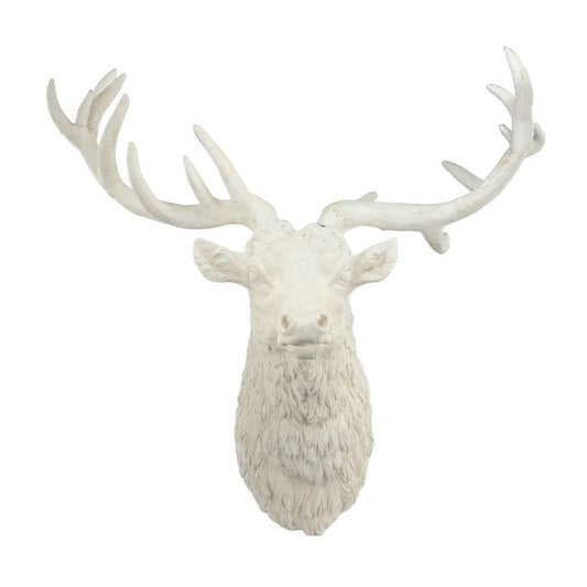 Magnesia Deer Head Wall Accent, White By Casagear Home