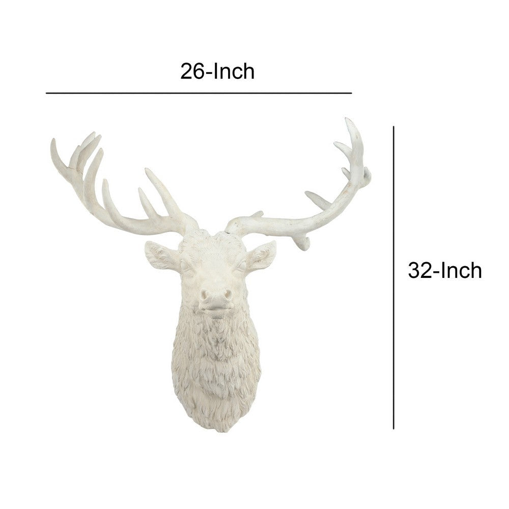 Magnesia Deer Head Wall Accent White By Casagear Home BM180980