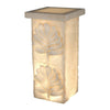 Polyresin Pedestal With Embossed Leaf Design, Cream By Casagear Home