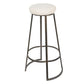 Metal Framed Backless Counter Stool With Polyester Seat Black & White By Casagear Home BM181062