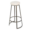 Metal Framed Backless Counter Stool With Polyester Seat Black & White By Casagear Home BM181062