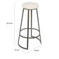 Metal Framed Backless Counter Stool With Polyester Seat Black & White By Casagear Home BM181062