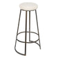 Metal Framed Backless Counter Stool With Polyester Seat, Black & White By Casagear Home