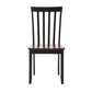 Wooden Seat Dining Chair with Slatted Backrest Set of 2 Brown and Black by Casagear Home BM183350