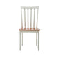 Wooden Seat Dining Chair with Slatted Backrest Set of 2 Brown and White by Casagear Home BM183360