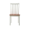 Wooden Seat Dining Chair with Slatted Backrest Set of 2 Brown and White by Casagear Home BM183360