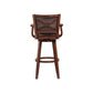 Nailhead Trim Faux Leather Upholstered Barstool with Wooden Arms Dark Brown by Casagear Home BM183375