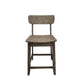 Curved Seat Wooden Frame Counter Stool with Cut Out Backrest Gray by Casagear Home BM183426