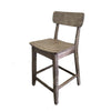 Curved Seat Wooden Frame Counter Stool with Cut Out Backrest Gray by Casagear Home BM183426