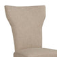 Fabric Upholstered Side Chair with Wingback Design Set of 2 Oatmeal Brown - BM183454 By Casagear Home BM183454