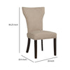 Fabric Upholstered Side Chair with Wingback Design Set of 2 Oatmeal Brown - BM183454 By Casagear Home BM183454