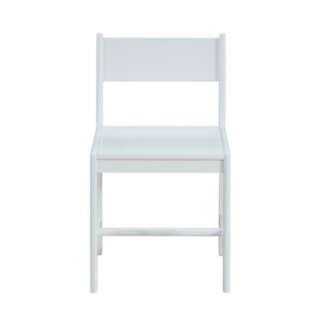 17 Inch Modern Side Chair Low Open Panel Back White Wood Finish - BM185519