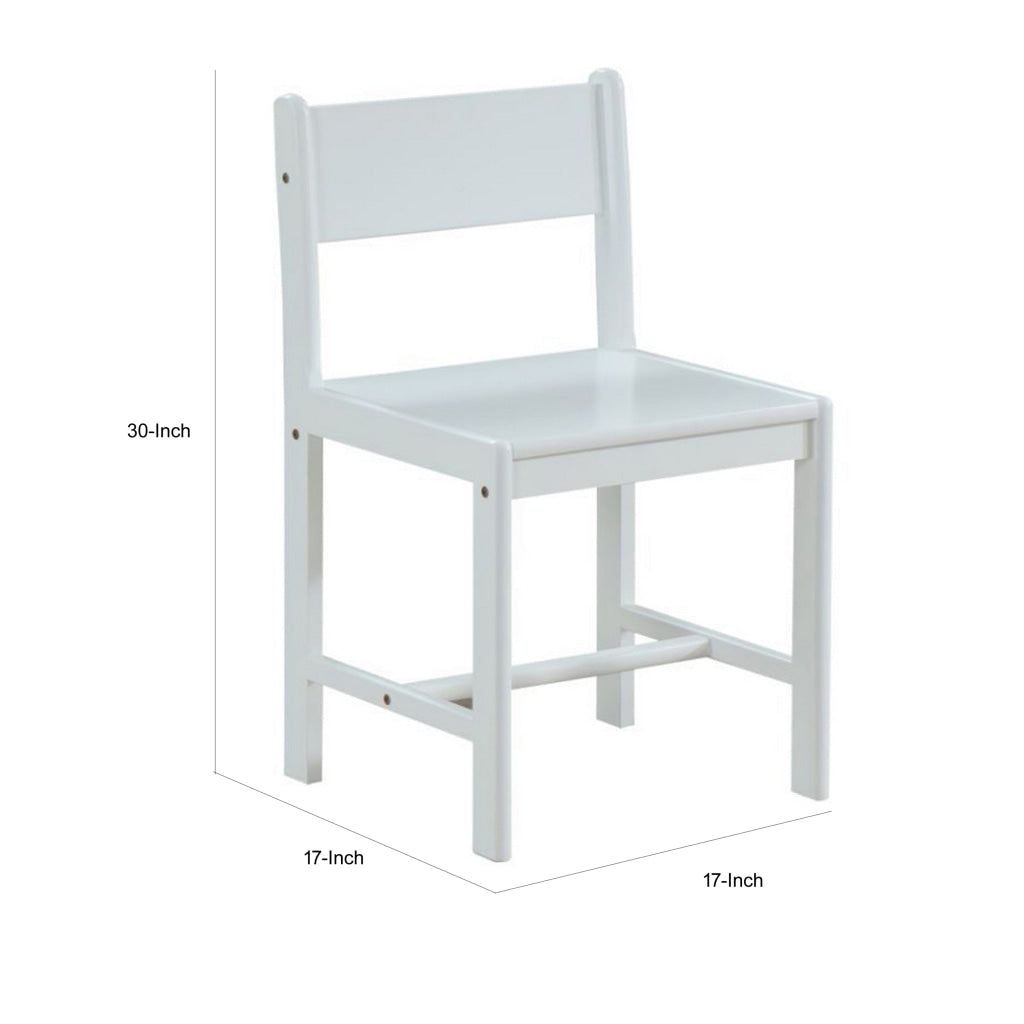 17 Inch Modern Side Chair Low Open Panel Back White Wood Finish - BM185519