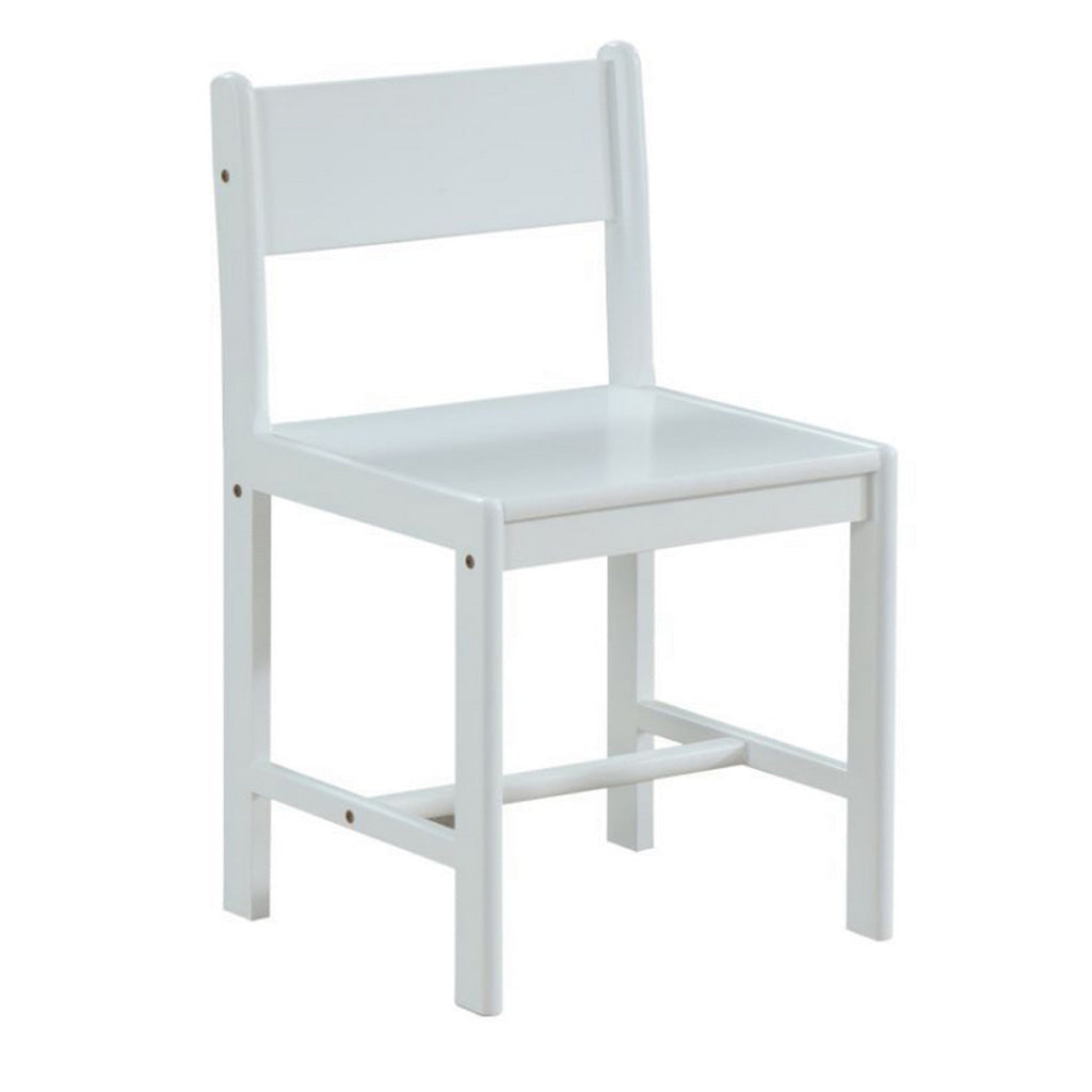 17 Inch Modern Side Chair Low Open Panel Back White Wood Finish - BM185519