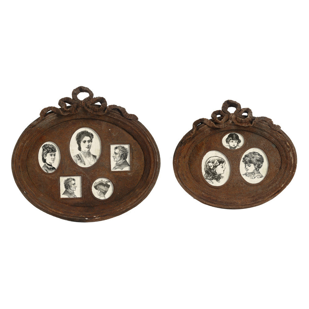 Traditional Style Rustic Photo Frame in Ceramic Set of Two Brown By Casagear Home BM185960