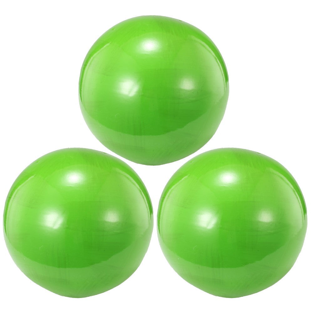 Plain Decorative Ceramic Orbs, Set of Three, Glossy Green By Casagear Home