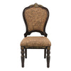 Wooden Tuscan Style Side Chair With Fabric Upholstery Set of 2 Cherry Brown By Casagear Home BM186013