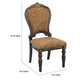 Wooden Tuscan Style Side Chair With Fabric Upholstery Set of 2 Cherry Brown By Casagear Home BM186013