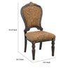 Wooden Tuscan Style Side Chair With Fabric Upholstery Set of 2 Cherry Brown By Casagear Home BM186013