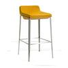 Fabric Upholstered Metal Bar Stool Yellow and Silver VIG-VGOBA105-F-YEL