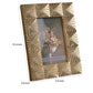 Rectangular Shaped Polyresin Photo Frame with Mirror and Pyramid Like Design Gold By Casagear Home BM187949