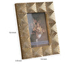 Rectangular Shaped Polyresin Photo Frame with Mirror and Pyramid Like Design Gold By Casagear Home BM187949