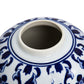 Traditional Style Urn Shape Ceramic Lidded Jar with Floral Pattern White and Blue By Casagear Home BM187957