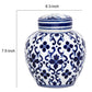 Traditional Style Urn Shape Ceramic Lidded Jar with Floral Pattern White and Blue By Casagear Home BM187957