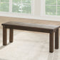 Poplar Wood Dining Side Bench with Thick Block Legs Brown - 73163 AMF-73163