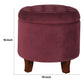 Button Tufted Velvet Upholstered Wooden Ottoman with Hidden Storage Red and Brown - K6171-B119 By Casagear Home KFN-K6171-B119