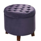 Button Tufted Velvet Upholstered Wooden Ottoman with Hidden Storage Purple and Brown - K6171-B204 By Casagear Home KFN-K6171-B204