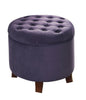 Button Tufted Velvet Upholstered Wooden Ottoman with Hidden Storage Purple and Brown - K6171-B204 By Casagear Home KFN-K6171-B204