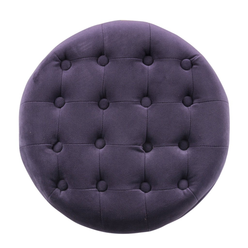 Button Tufted Velvet Upholstered Wooden Ottoman with Hidden Storage Purple and Brown - K6171-B204 By Casagear Home KFN-K6171-B204