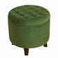 Button Tufted Velvet Upholstered Wooden Ottoman with Hidden Storage Green and Brown - K6171-B228 By Casagear Home KFN-K6171-B228