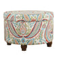 Paisley Pattern Fabric Upholstered Wooden Ottoman with Hidden Storage Multicolor - By Casagear Home KFN-K6427-A727