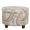 Paisley Pattern Fabric Upholstered Wooden Ottoman with Hidden Storage Multicolor - By Casagear Home KFN-K6427-A727